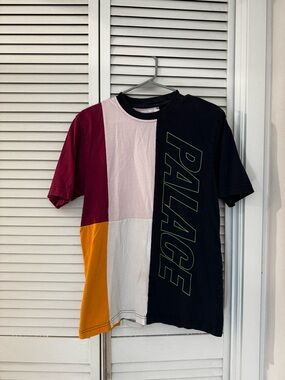PALACE Colorblock Short Sleeve Tee - Black, Burgundy, Pink & Mustard